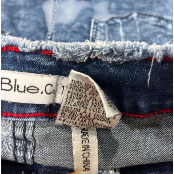 Distressed Denim High-Waisted Shorts Size 11 By Blue Co. - Picture 4 of 8
